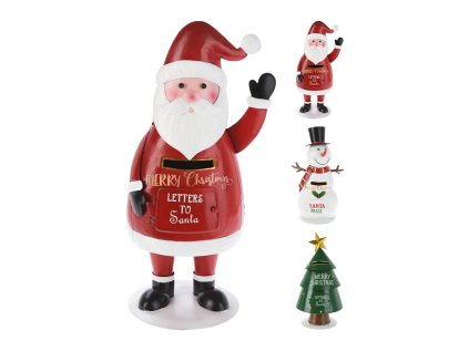 kovova figurka 35 cm s postovni schrankou mikulas snehulak strom