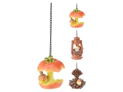 vanocni zavesna dekorace 8 cm jablko lucerna siska