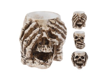svicen lebka 9x8 cm na cajovou svicku halloween 3 varianty