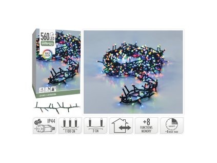 svetelny retez micro cluster 560 led barevny delka 11 m venkovni pouziti 230v