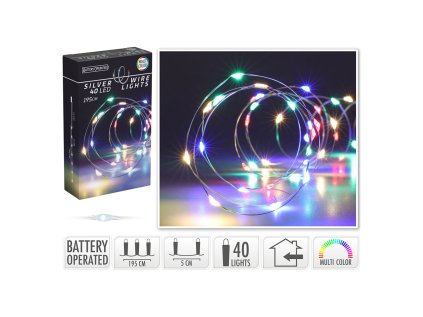 svetelny retez 40 led barevnych delka 2 m