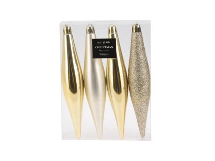 vanocni ozdoby 150 mm mix sampanskeho sada 4 kusu