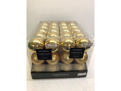 vanocni koule 80 mm smes zlatych barev sada 6 ks