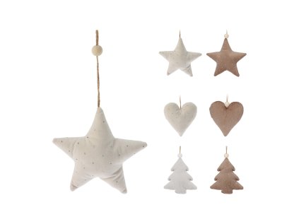 vanocni hvezda stromecek srdce 130 mm bezova hneda 6 variant cena je za 1 ks