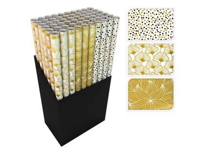 darkovy balici papir vanocni v roli 70x200 cm 3 motivy tropical gold