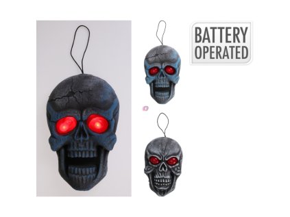 lebka 31 cm se sviticima ocima na zaveseni na zed 2 barevne varianty