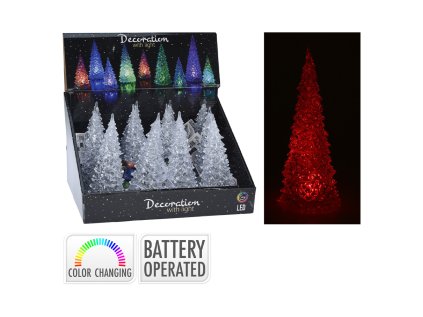 akrylovy vanocni stromek 170 mm s led svetlem menici se barvy