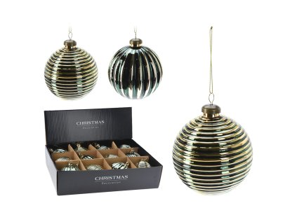 vanocni koule sklenena 100 mm zeleno zlata cena za 1 ks