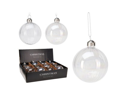 vanocni sklenena koule 80 mm transparetni cena za 1 ks