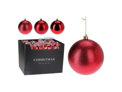 vanocni koule pp 100 mm cervena mix 1ks