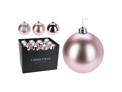 vanocni koule pp 100 mm ruzova mix 1ks