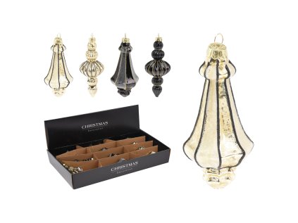 vanocni ozdoba antik sklenena ruzne tvary 16 cm 1ks