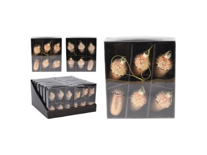 vanocni ozdoby zaludy 65 mm zlata barva sada 6 ks