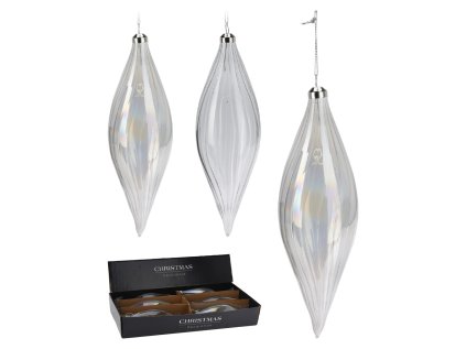 vanocni sklenena ozdoba 21 cm bila cena za 1 ks