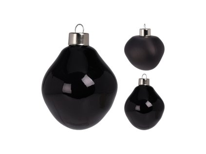 vanocni ozdoba sklenena 60 mm cerna sada 3 ks