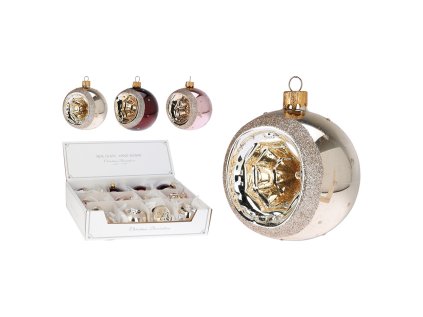 vanocni koule sklenena 80 mm reflektor 3 barvy cena je za 1 ks