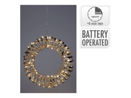 vanocni venec 50 led svetel zlata leskla barva 30 cm