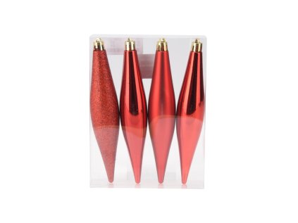 vanocni ozdoby mix cervene sada 4 kusu