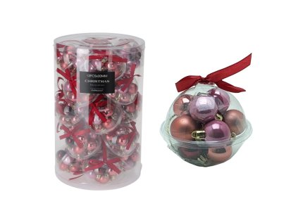 vanocni koule 30 mm ruzova sada 12 ks