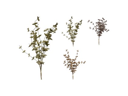 dekorace vetvicka s listy 49 cm svetlo hneda hneda zelena