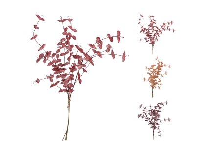 dekorace vetvicka s listy 49 cm 3 podzimni barvy