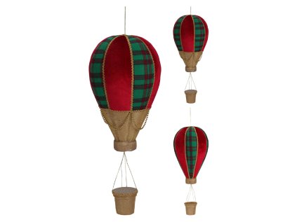 dekorace zavesna horkovzdusny v tradicnich vanocnich barvach 40 cm