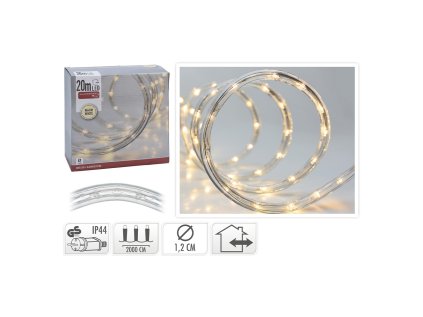 svetelny retez v hadicce led bily teply delka 20 m vnej pouziti