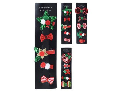 sponka do vlasu s vanocnim motivem set 5 ks 3 designy