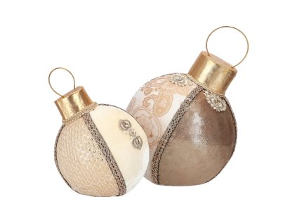 vanocni koule ve zlate barve s ornamenty sada 2 ks