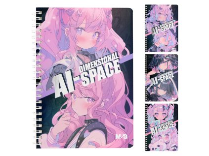 blok linkovany se spiralou a5 pink fantasy 4 designy