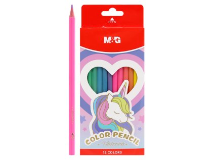 sestihranne pastelky m g unicorn sada 12 kusu