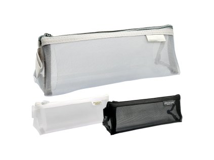 penal trojuhelnikovy tvar pruhledna pvc sitovina prazdny mix 3 barev