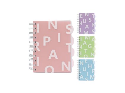 spiralovy zapisnik linkovany a6 105 listu obal z pvc mix 4 barev