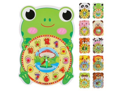 detske drevene hodiny se zviratky mix 10 vzoru