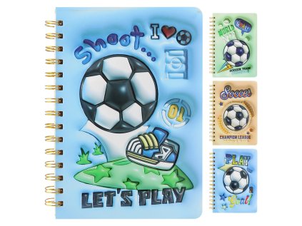 mrizkovy blok a5 80 listu 3d obal fotbal mix vzoru