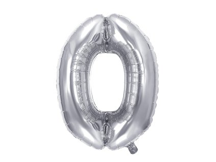 narozeninovy balonek stribrny 40 100 cm cislo 0