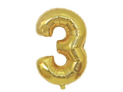 narozeninovy balonek zlaty 40 100 cm cislo 3