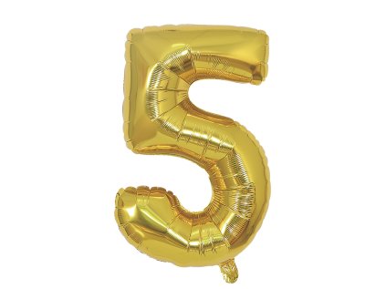 narozeninovy balonek zlaty 40 100 cm cislo 5
