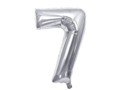 narozeninovy balonek stribrny 40 100 cm cislo 7