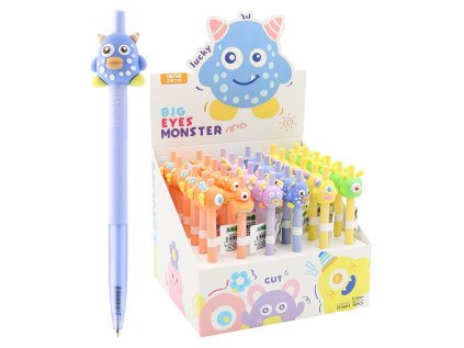 gelove pero junior big eyes monster 0 5 mm modra napln mix barev