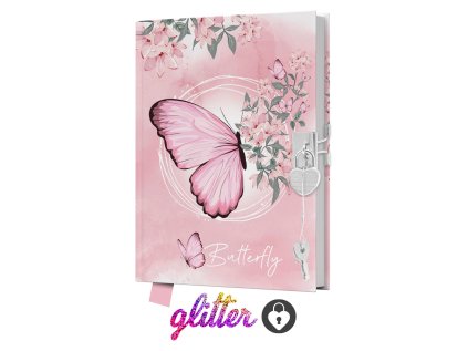 pamatnik junior 14x18 cm 80 list cisty se zamkem butterfly
