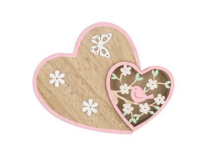 srdce drevene na postaveni 11 cm