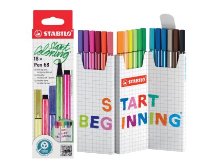 premiovy vlaknovy fix stabilo pen 68 18 ks zick zack deskset 18 ruznych barev