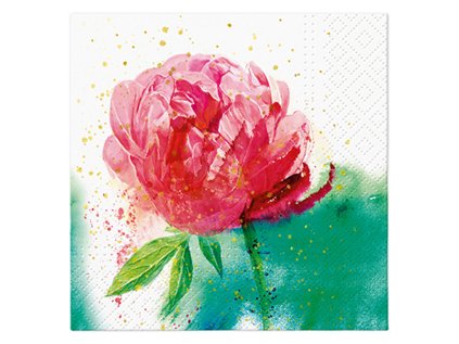 ubrousky tat 33x33cm peony watercolor