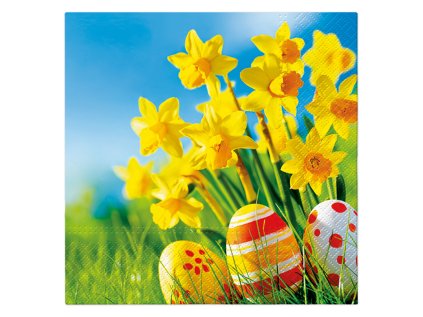 ubrousky tat 33x33cm eggs among daffodils