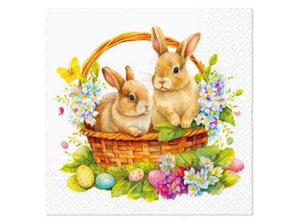 ubrousky tat 33x33cm bunnies in basket
