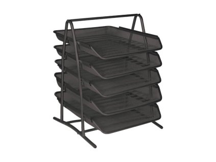 drateny stojan s 5 zasuvkami na dopisy cerny