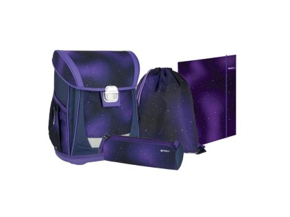 skolni batoh 4 dilny set cool purple solid