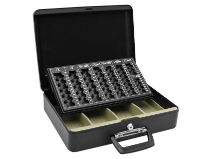 pokladna kovova 14 s euro mincovnikem cerna