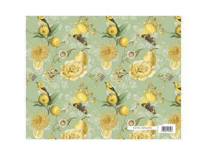 darkovy balici papir florentia 70x100 cm zlute kvety s ovocem